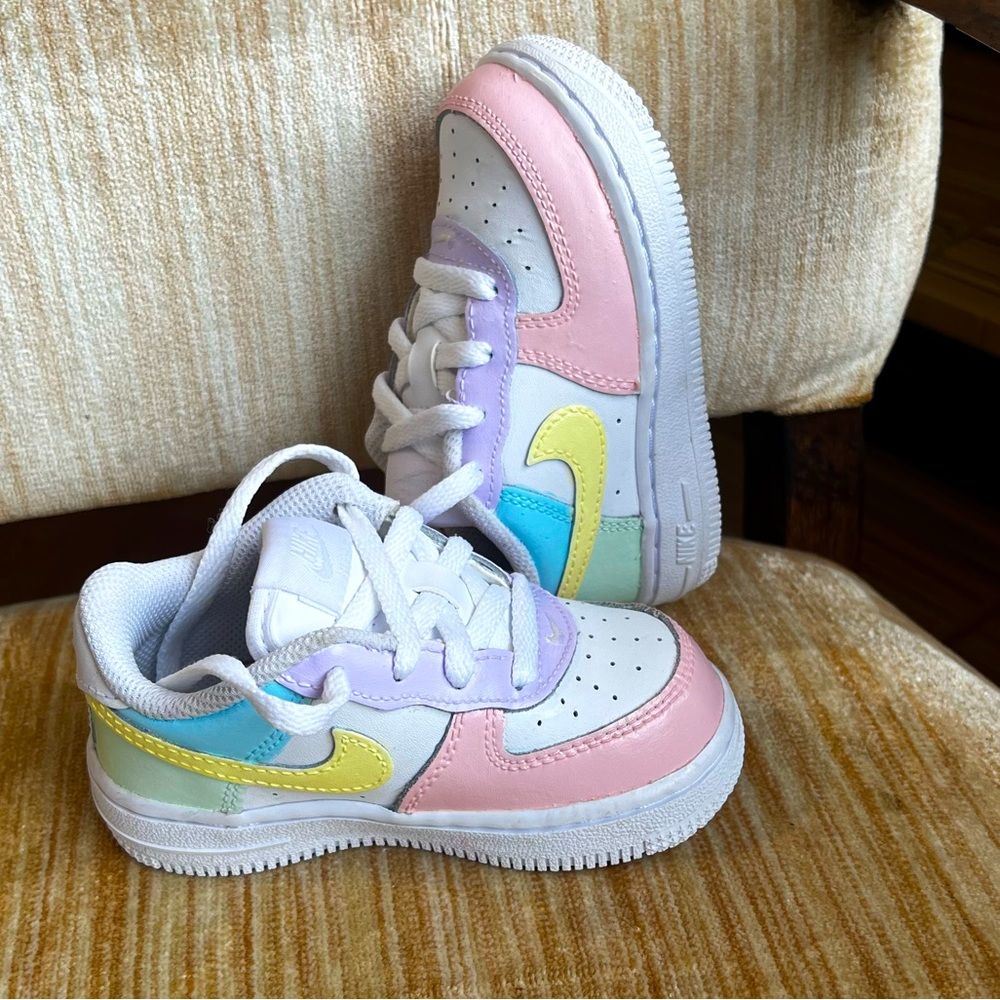 CUSTOM KID NIKE | Baby 6C Air Force One shoes | Custom | Spring palette